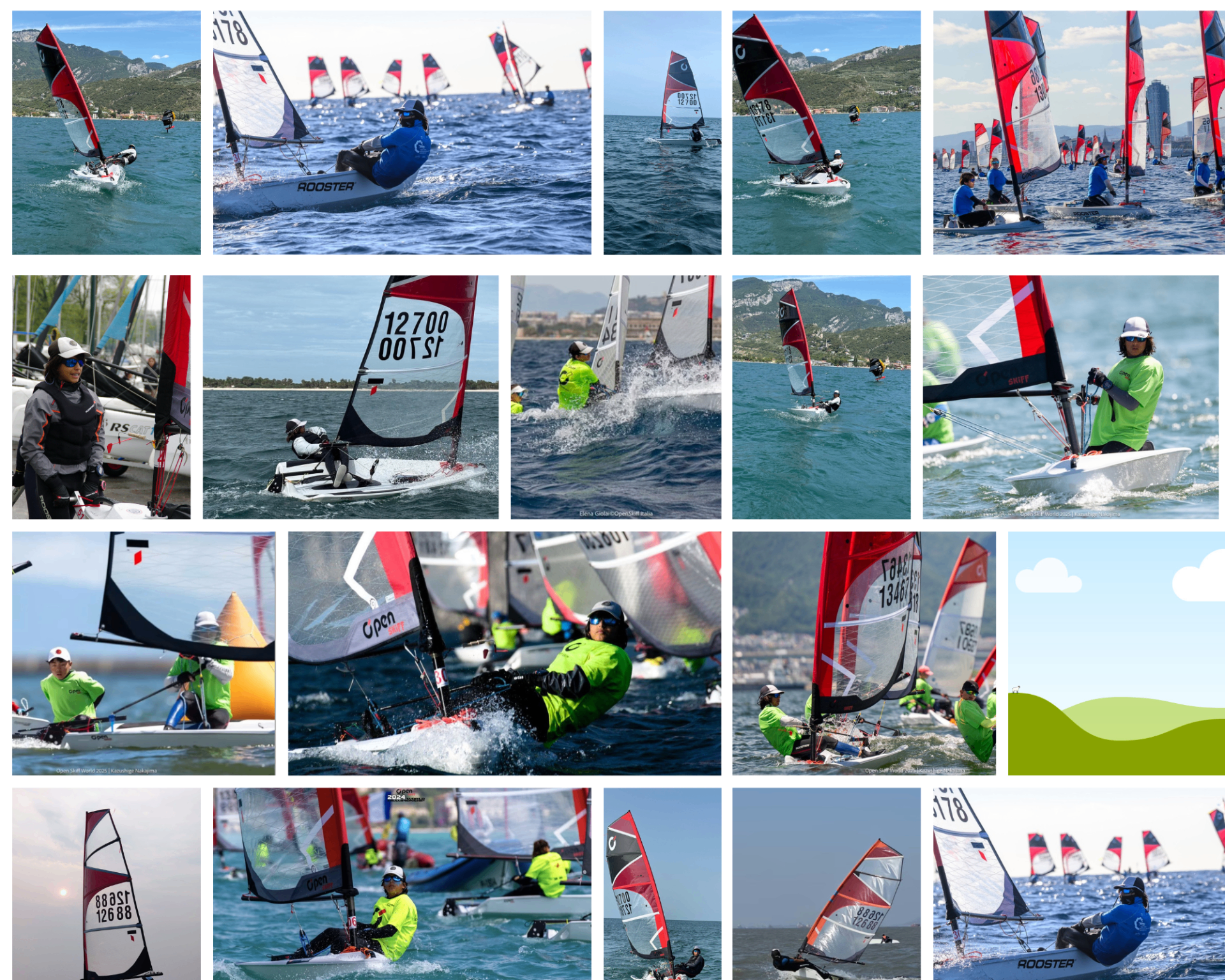 Diverse multi-generational group of sailors on a dock